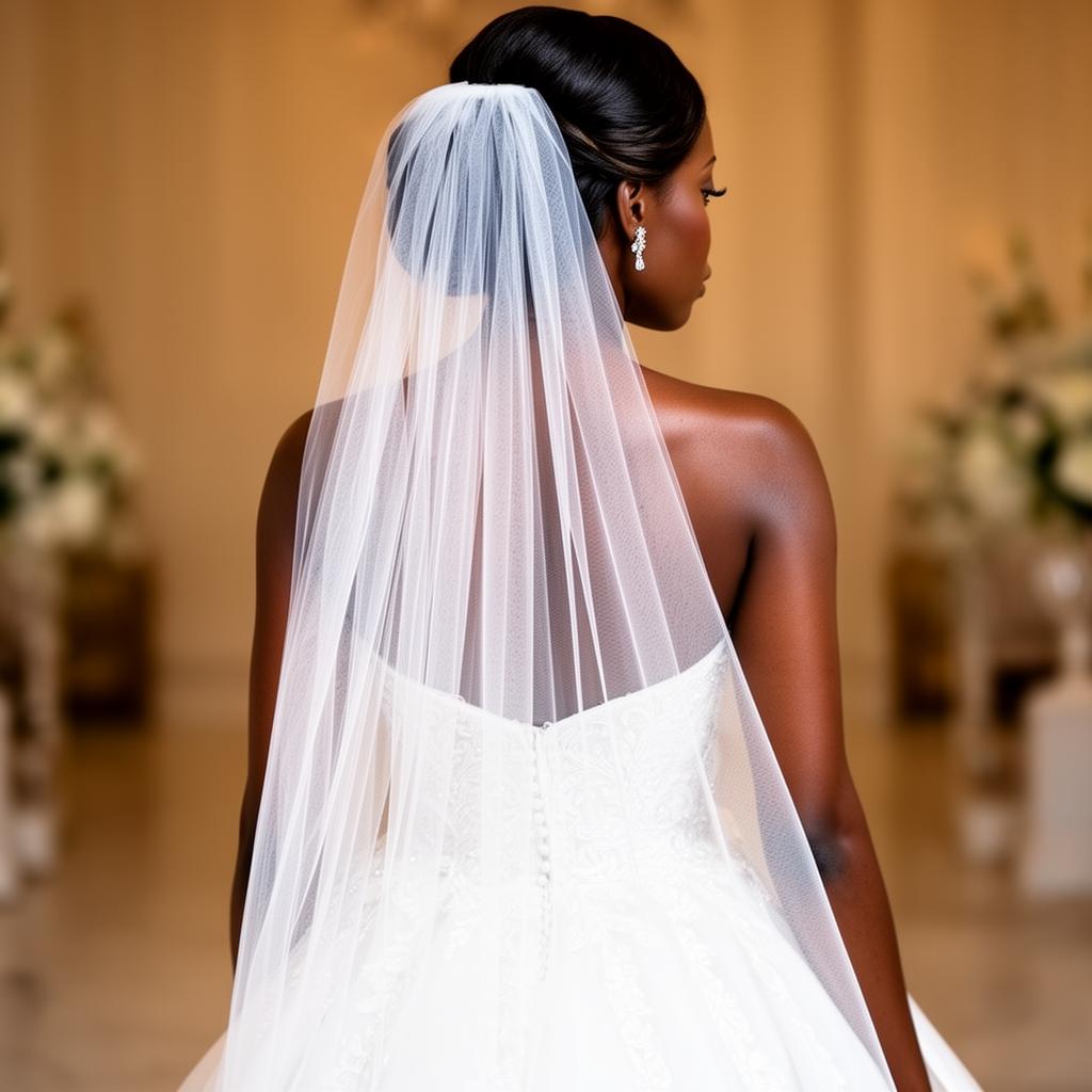 Veil placement on a Black bride